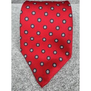 Men's Red Medallion Necktie Classic Floral Pattern Dress Tie Morgan Hart